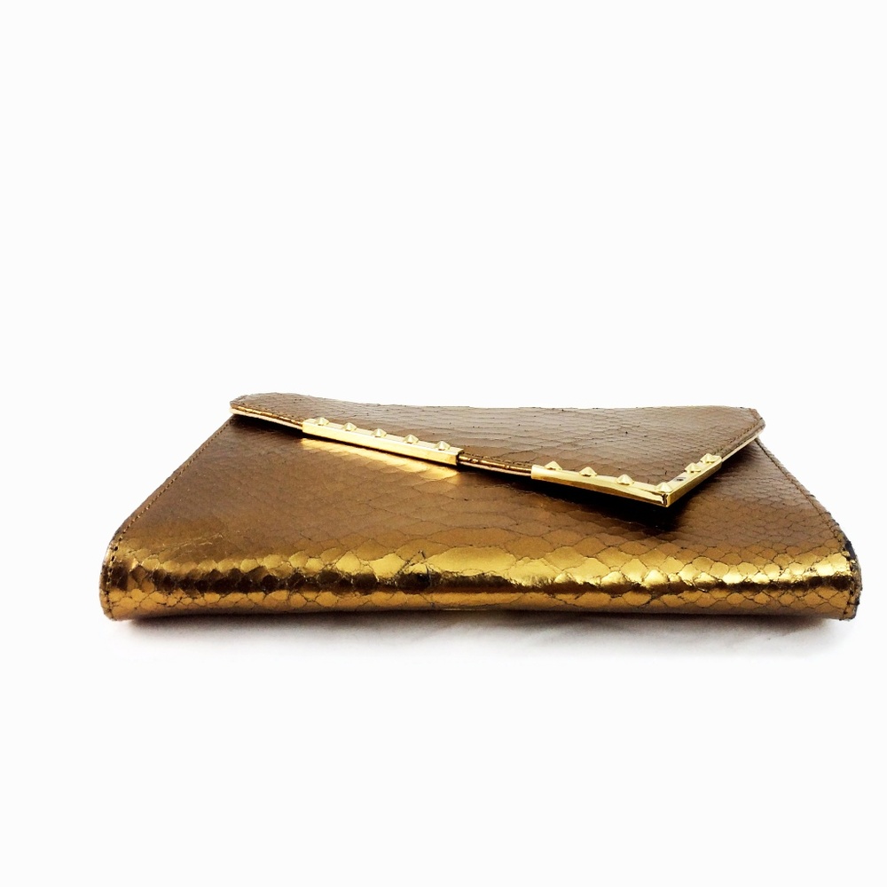 BE & D Snake Embossed Leather Clutch - Picture 6 of 8